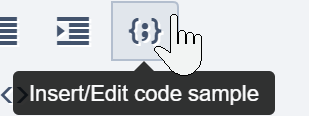 Insert code button